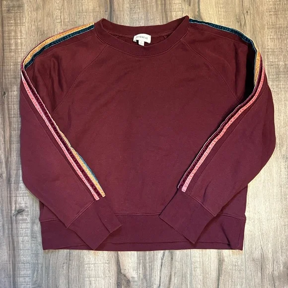 Evereve Velvet Stripe Pullover Sweatshirt - Picture 1 of 5